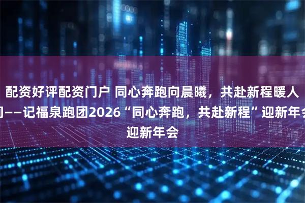 配资好评配资门户 同心奔跑向晨曦，共赴新程暖人间——记福泉跑团2026“同心奔跑，共赴新程”迎新年会